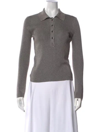 Pre-owned A.p.c. Long Sleeve Polo In Grey