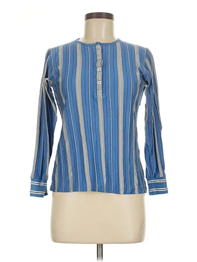 Pre-owned Apc Long Sleeve Polo Shirt In Blue