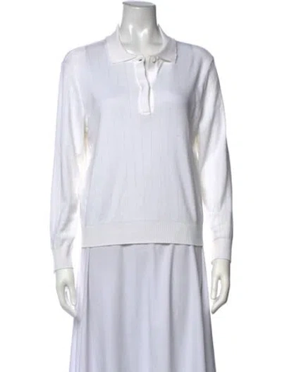 Pre-owned A.p.c. Long Sleeve Polo In White