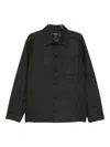 Apc A.p.c. Button-up Jacket With Structured Collar And Chest Pocket In Black