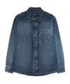 A.p.c. Button-down Denim Shirt With Classic Collar In Blue