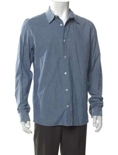 Pre-owned A.p.c. Long Sleeve Shirt In Blue