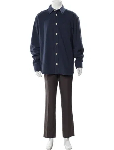 Pre-owned A.p.c. Long Sleeve Shirt In Blue