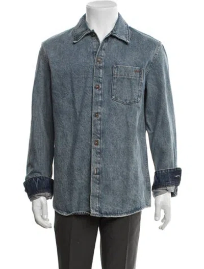 Pre-owned A.p.c. Long Sleeve Shirt In Blue