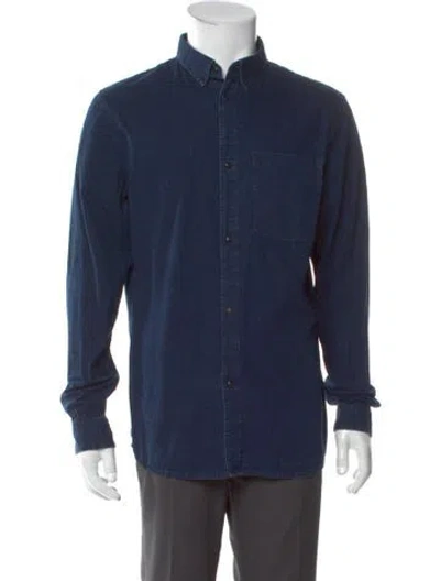 Pre-owned A.p.c. Long Sleeve Shirt In Blue
