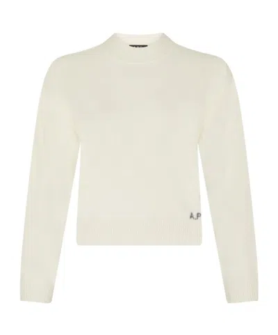 A.p.c. Esther Virgin Wool Crew-neck Sweater In Neutral