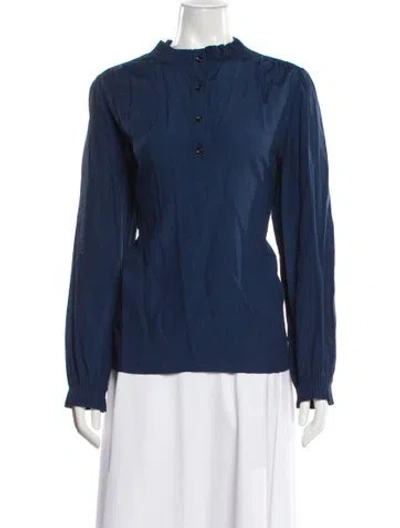 Pre-owned A.p.c. Long Sleeve Top In Blue
