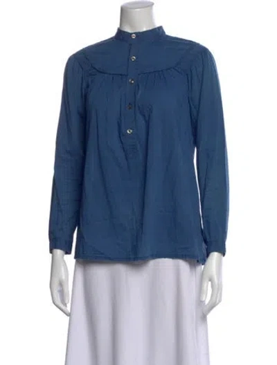 Pre-owned A.p.c. Long Sleeve Top In Blue