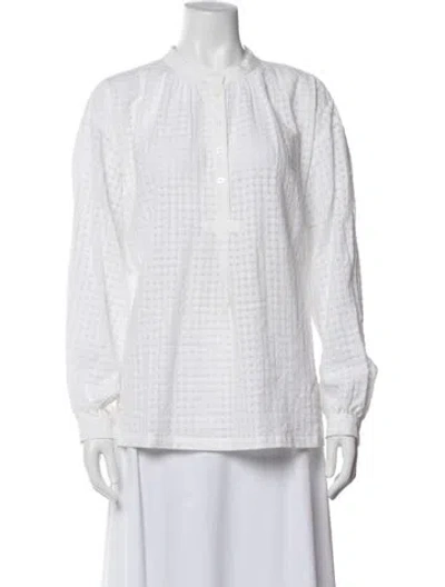 Pre-owned A.p.c. Long Sleeve Top In White