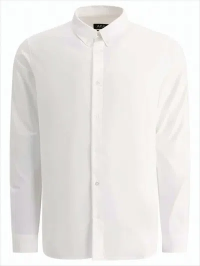 APC LONG-SLEEVE WHITE SHIRT WITH CLASSIC BUTTON-DOWN COLLAR