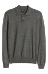 Apc A.p.c. Long Sleeve Wool Polo Sweater In Kaf Dark Green