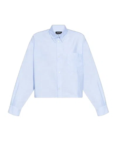 A.p.c. Neutrals Sophia Vertical Stripe Shirt In Blue