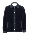 Apc Will Fleece Denim-panel Jacket In Black