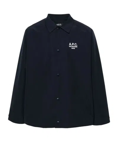 Apc A.p.c. Regis' Black Cotton Blend Shirt