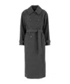 Apc Wool Coat With Belted Waist And Double-breasted Design In Gray