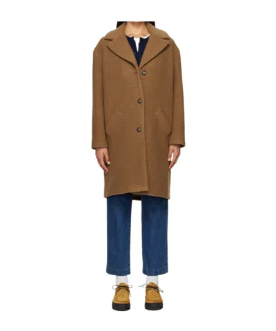 Apc Brown Ninon Coat In Cac Marron