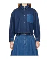 Apc Navy Bella Denim Overshirt In Blue