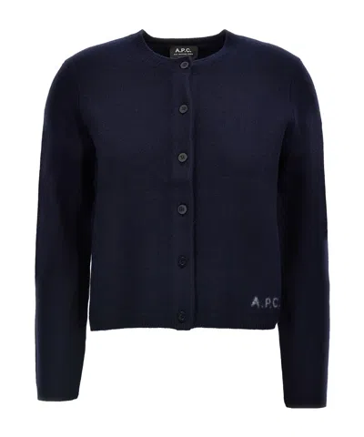 Apc Long-sleeved Knitted Cardigan In Black