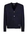 Apc A.p.c. Mens Kenny Navy V-neck Cardigan In Black