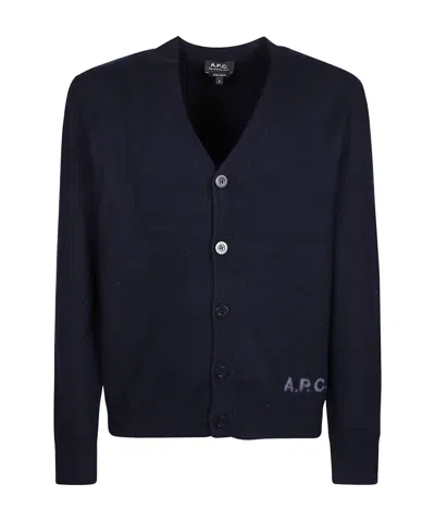 Apc Long-sleeved Knitted Cardigan In Black