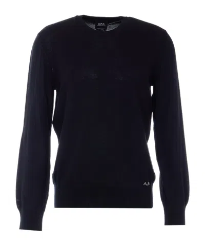 Apc Long-sleeved Knitted Pullover In Black