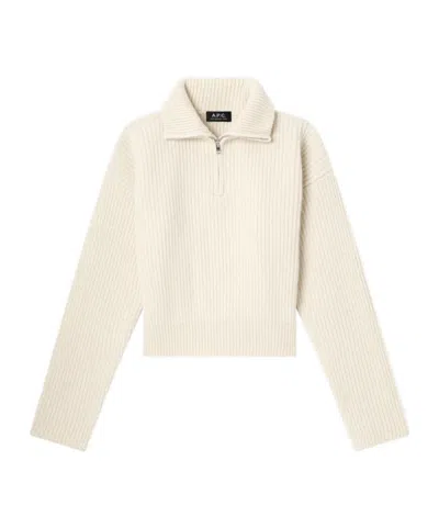 Apc Long-sleeved Knitwear In White