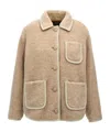 Apc Taupe Esther Faux-shearling Jacket In Nude