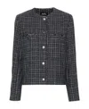 Apc Long-sleeved Plaid Casual Jacket In Black