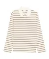 Apc Striped Long-sleeve Polo Shirt In Neutral