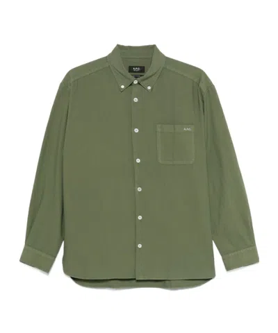 Apc Long-sleeved Shirt In Green