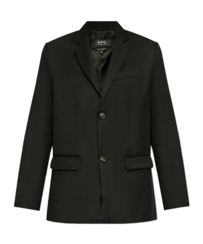 Apc Long-sleeved Suit Coat In Black