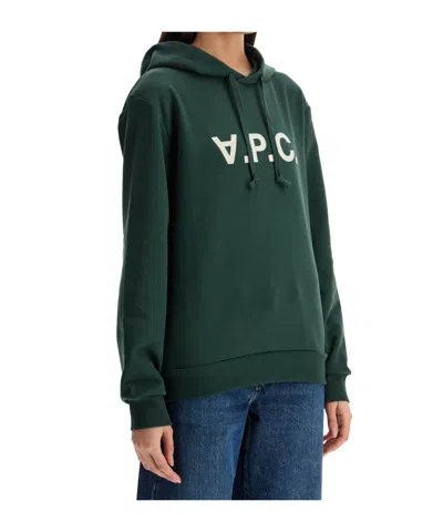 APC A.P.C. LOGO PRINTED DRAWSTRING HOODIE