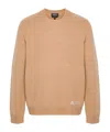 Apc Edward Logo-intarsia Wool Jumper In Nude