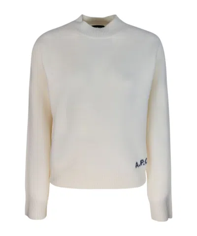 A.p.c. Esther Virgin Wool Crew-neck Sweater In Neutral