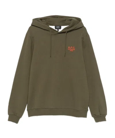 APC A.P.C. LOGO PRINTED DRAWSTRING HOODIE