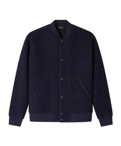 Apc Long-sleeved Wool Casual Jacket In Black