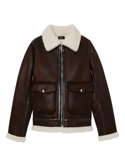 Apc Long Sleeves Jacket In Brown