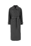Apc Wool Coat With Belted Waist And Double-breasted Design In Gray