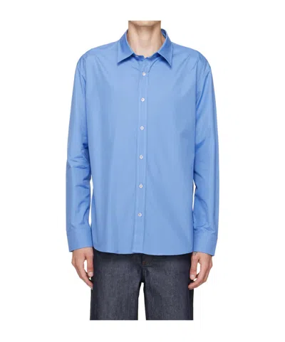A.p.c. Long-sleeve Button-down Shirt In Blue