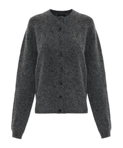 A.p.c. Long-sleeve Cardigan In Gray