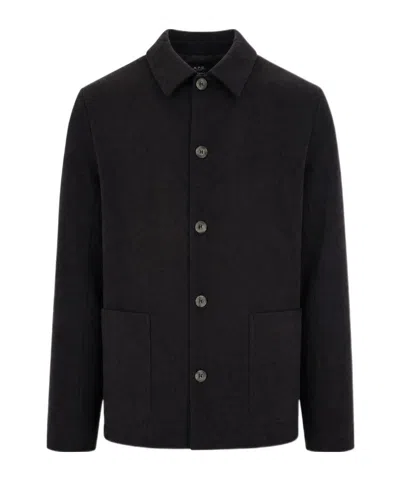 A.p.c. Long-sleeve Casual Jacket In Black