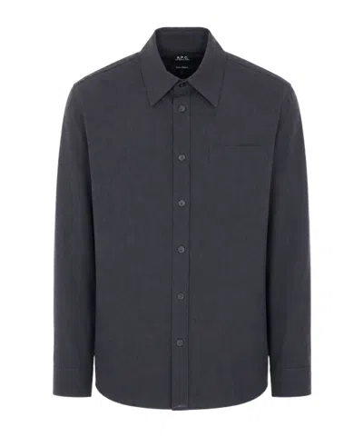 A.p.c. Long-sleeve Shirt Jacket In Black