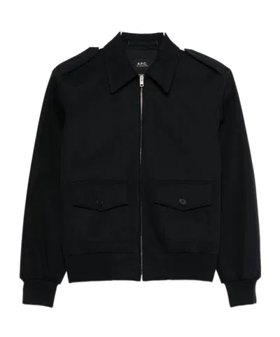 A.p.c. Long-sleeved Casual Jacket In Black