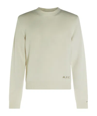A.p.c. Long-sleeved Crew Neck Sweater In Green