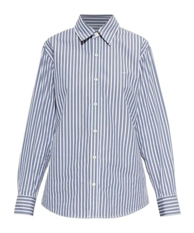 A.p.c. Long-sleeved Shirt In Blue