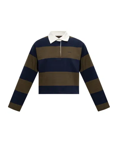 A.p.c. Long-sleeved Striped Sweatshirt In Multi