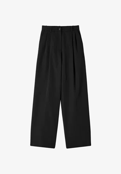 A.p.c. Loone Sizee-fit Black Cotton Pants 34 Black