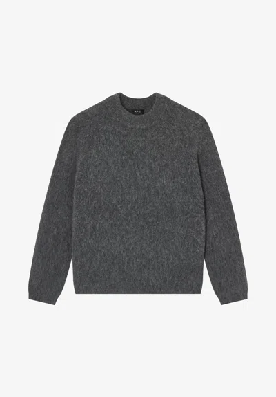 A.p.c. Loone Sizee-fit Charcoal Gray Sweater Xs Charcoal Grey In Multi