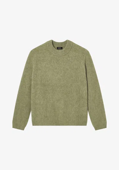 A.p.c. Loone Sizee-fit Light Khaki Sweater Xs Jab In Multi