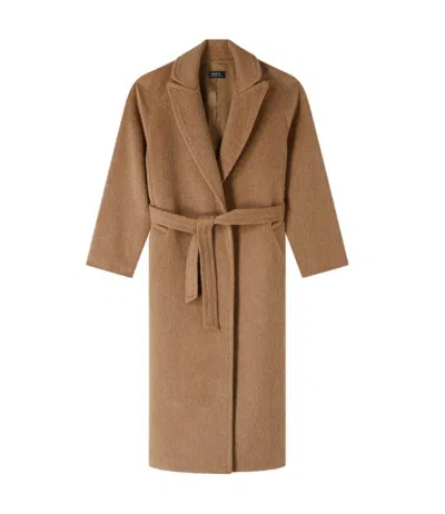 APC LOOSE-FIT CAMEL COAT WITH TAILORED COLLAR